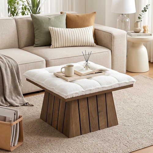 Ottoman coffee table curly - coffee, w/