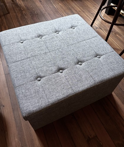Dark gray upholstered tufted - gray,
